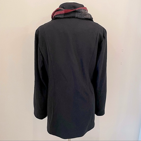 London Fog Double Breasted Peacoat with Scarf XL - Picture 3 of 9